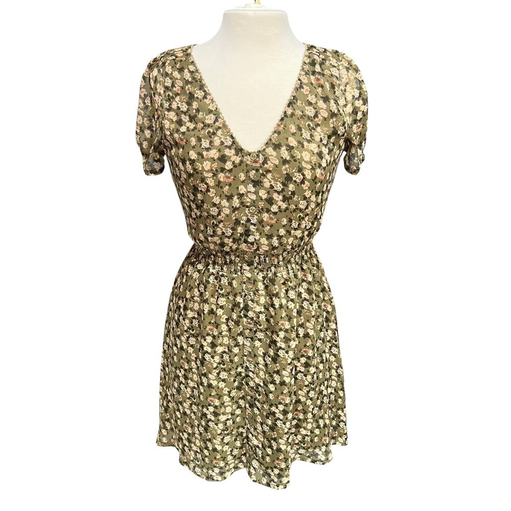 VTG ESPRIT Womens Floral Dress Sz 6 Cottage‎ Retro Coquette Button Front 90s Y2K